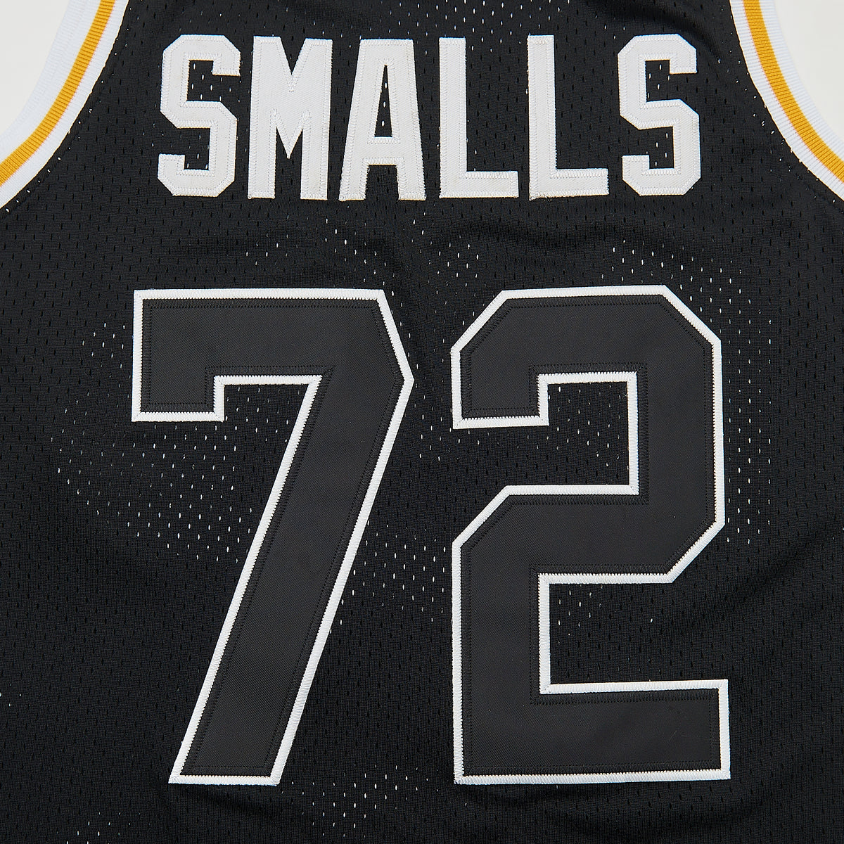 Bad Boy #72 Smalls Basketball Jersey — Black — lettering detail