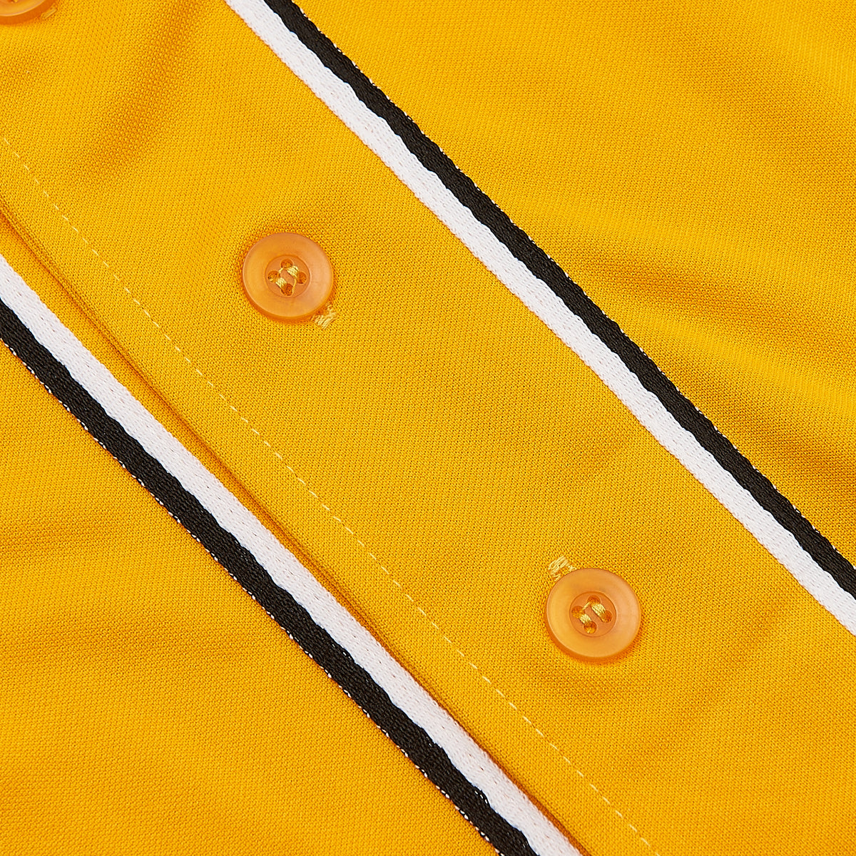 Bad Boy Biggie Baseball Jersey — Yellow — placket detail