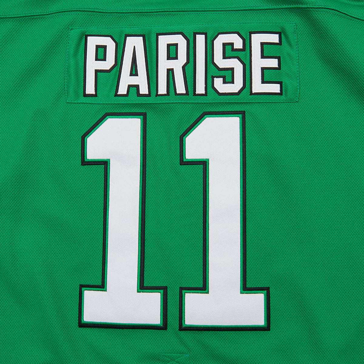 Dakota Sioux Ice #11 Hockey Jersey — Green — lettering detail