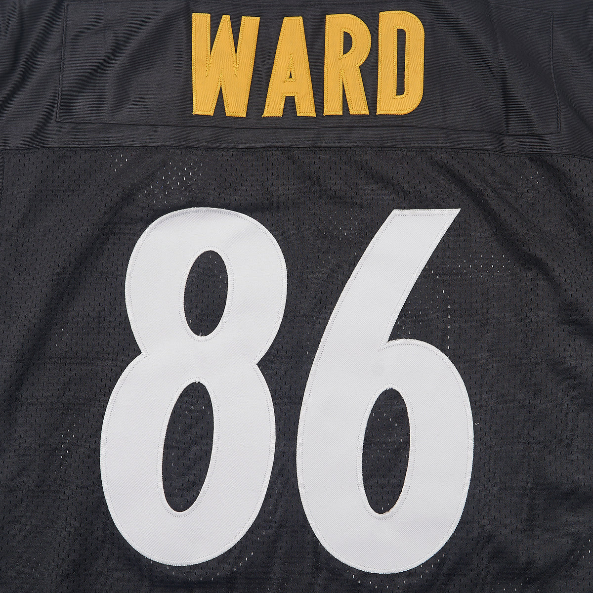 Hines Ward #86 Pittsburgh Steelers Football Jersey — Black — lettering detail