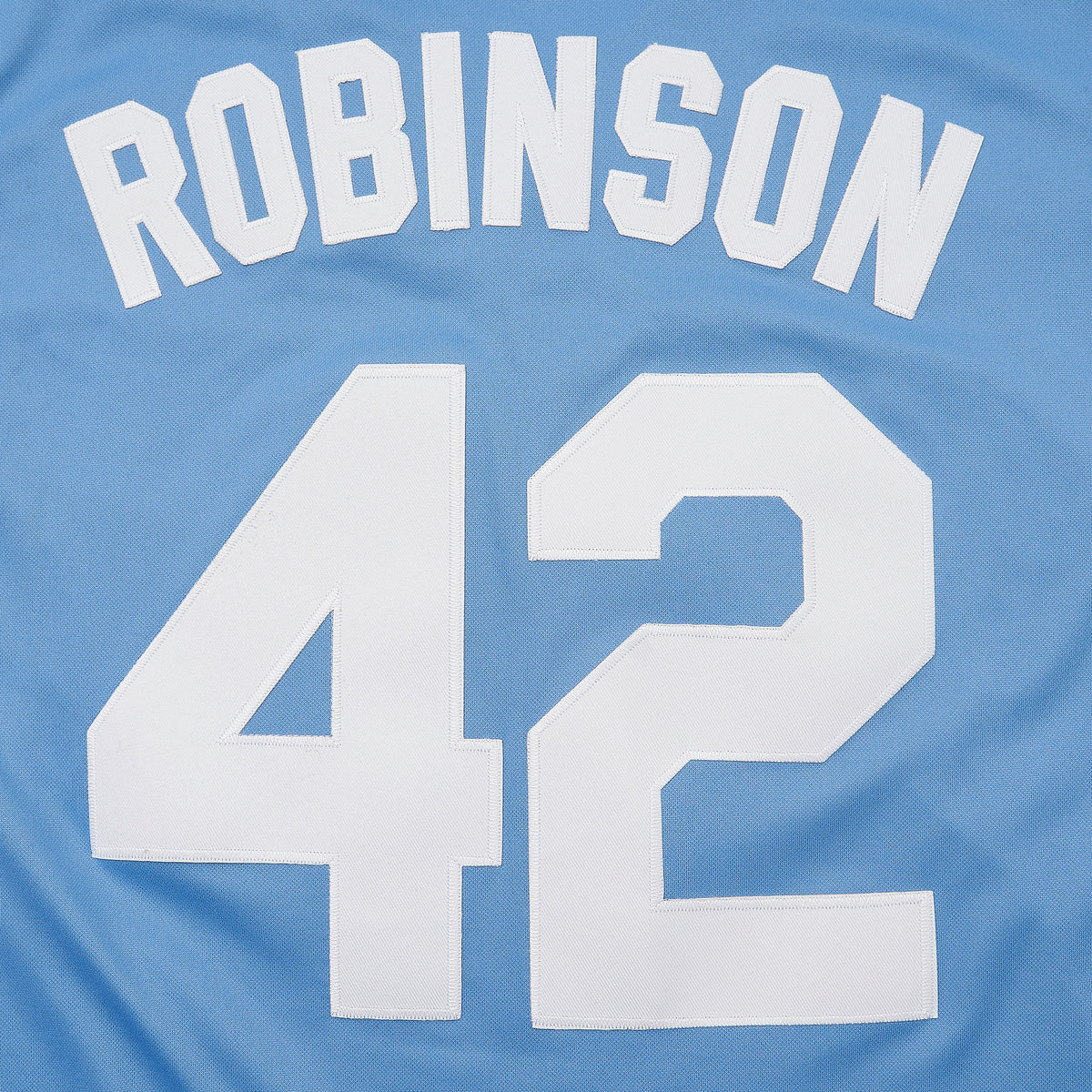 Jackie Robinson #42 Brooklyn Dodgers Baseball Jersey — lettering detail