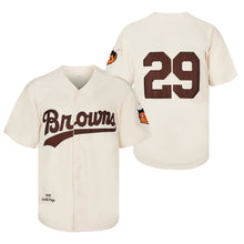 Retro #29 Satchel Paige Vintage CREAM GREY Team Baseball Jersey