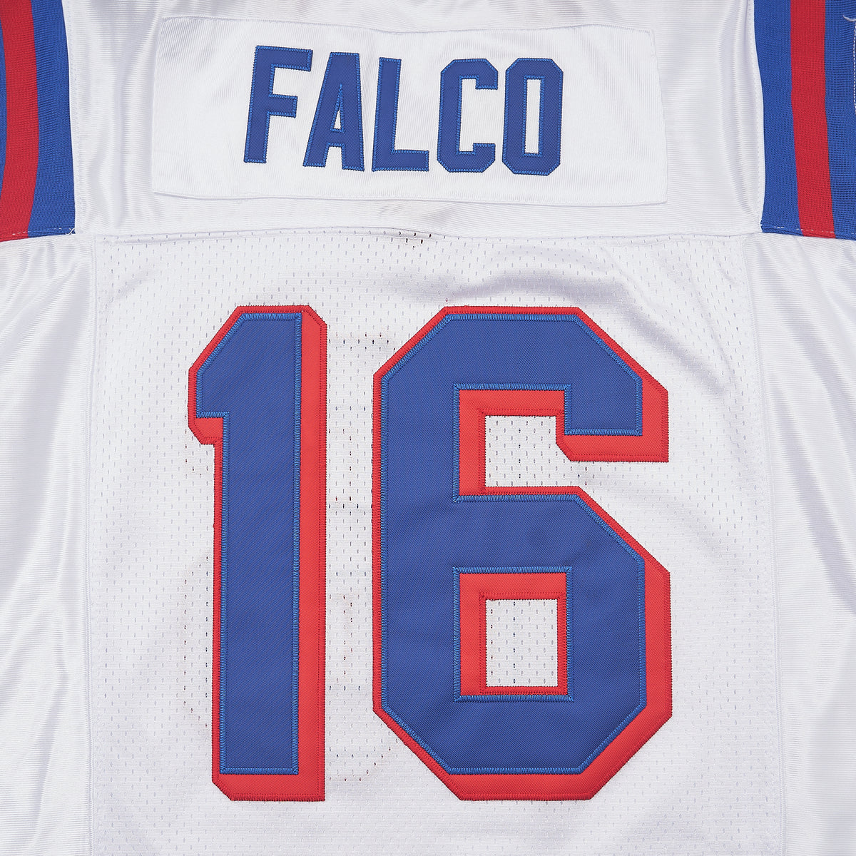 The Replacements Shane Falco #16 Washington Sentinels Football Jersey — White — lettering detail