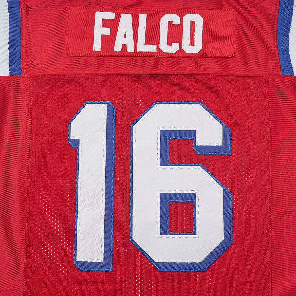 The Replacements Shane Falco #16 Washington Sentinels Football Jersey — Red — lettering detail