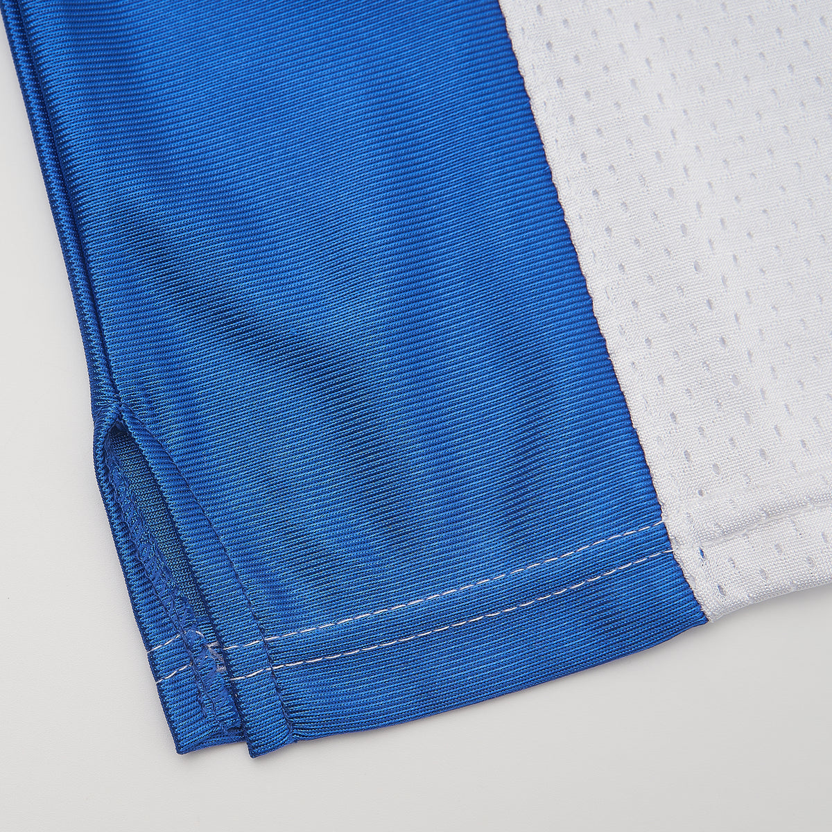 Thad Castle Blue Mountain State #54 Football Jersey — White — hem detail