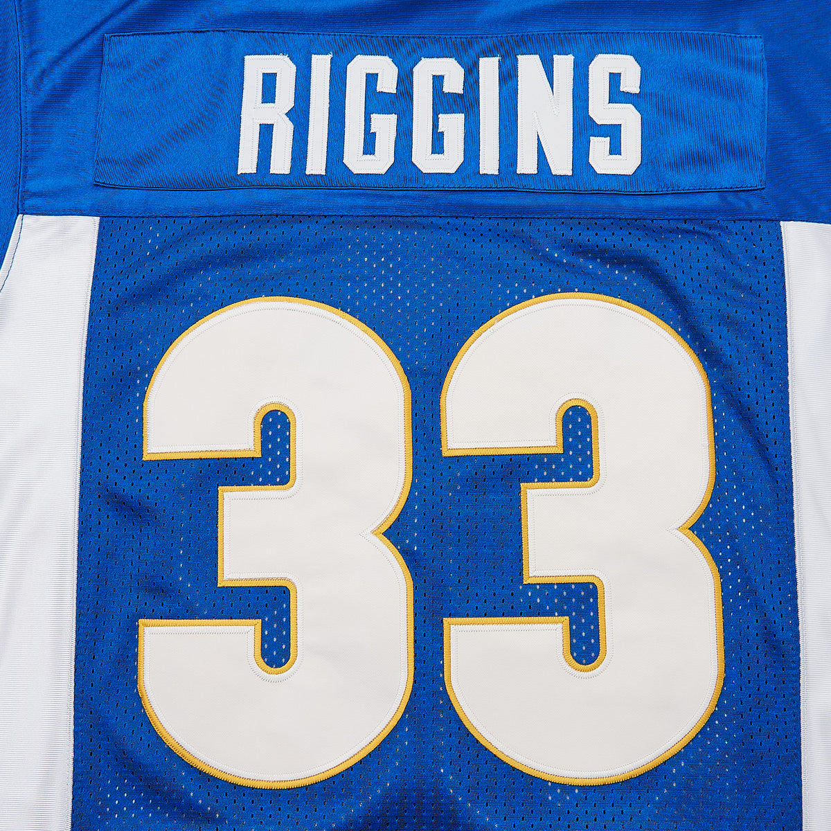Tim Riggins #33 Panthers Football Jersey — lettering detail