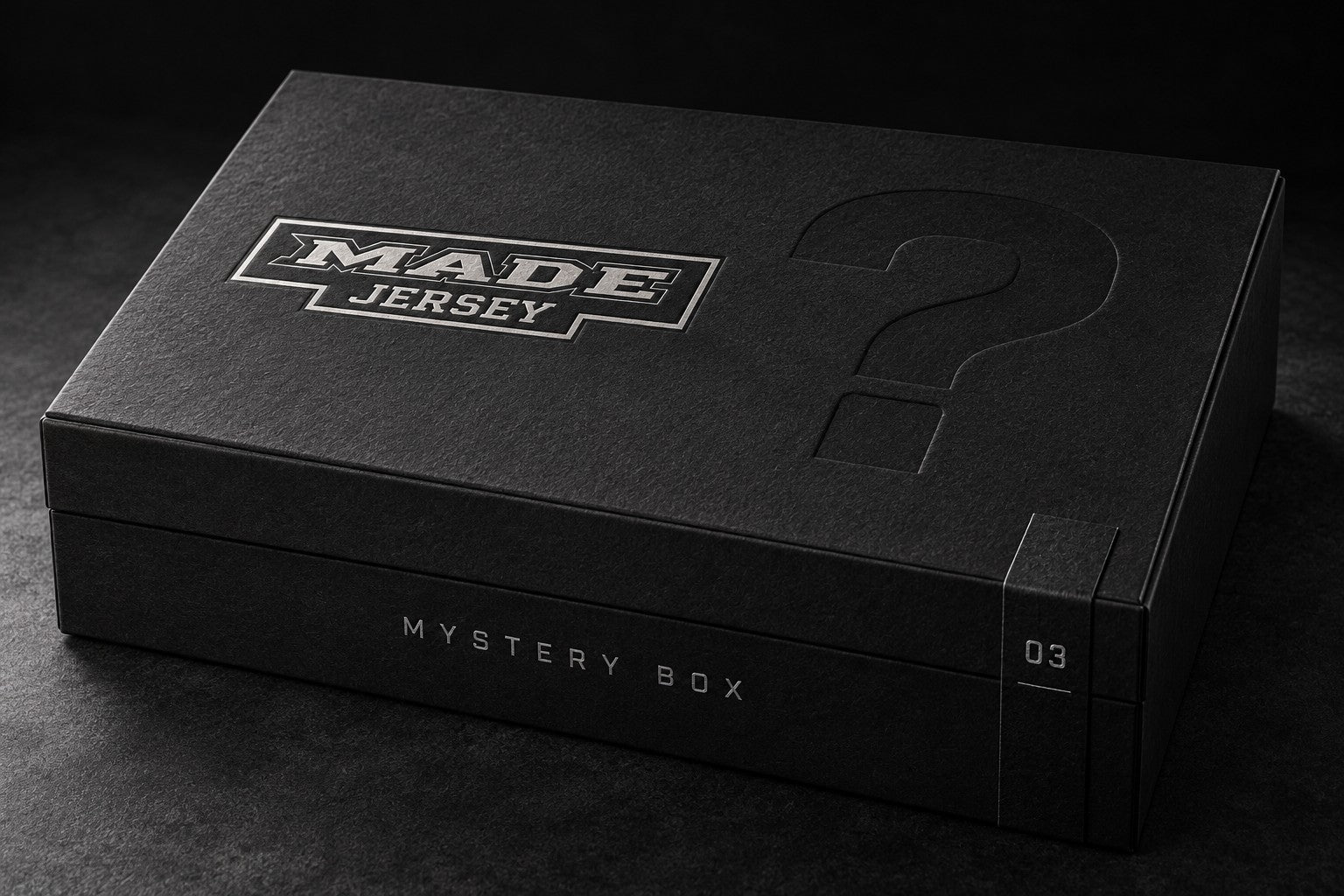 MadeJersey black mystery box packaging concept