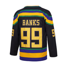 Custom Adam Banks Ducks 99 Hockey Jersey