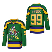 Custom Adam Banks Ducks 99 Hockey Jersey