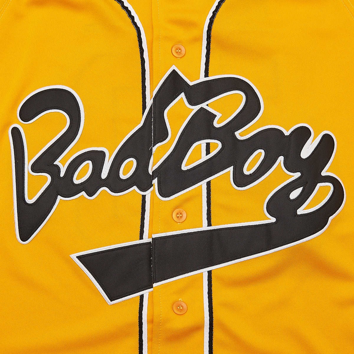 Bad Boy Biggie Baseball Jersey — Yellow — chest detail