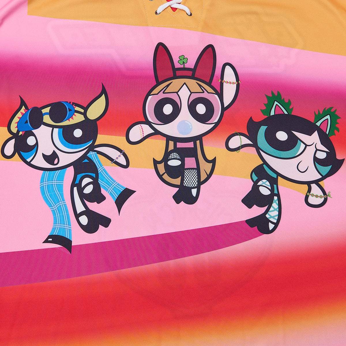 Custom The Powerpuff Girls Hockey Jersey — chest detail