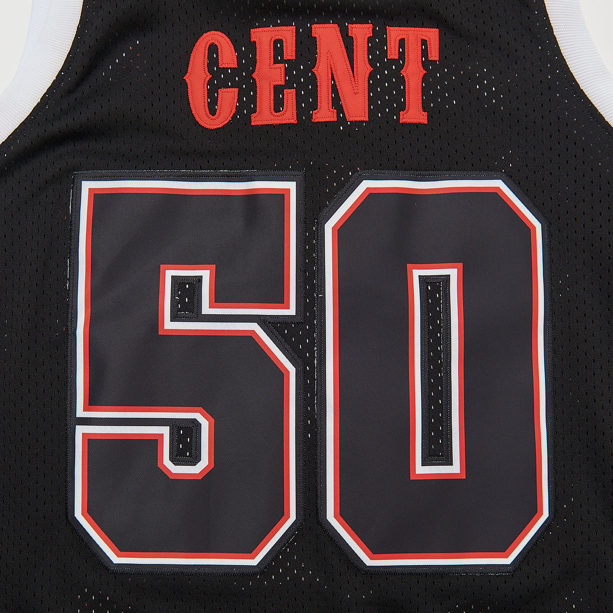 Get Rich or Die Tryin' #50 Cent Basketball Jersey — lettering detail