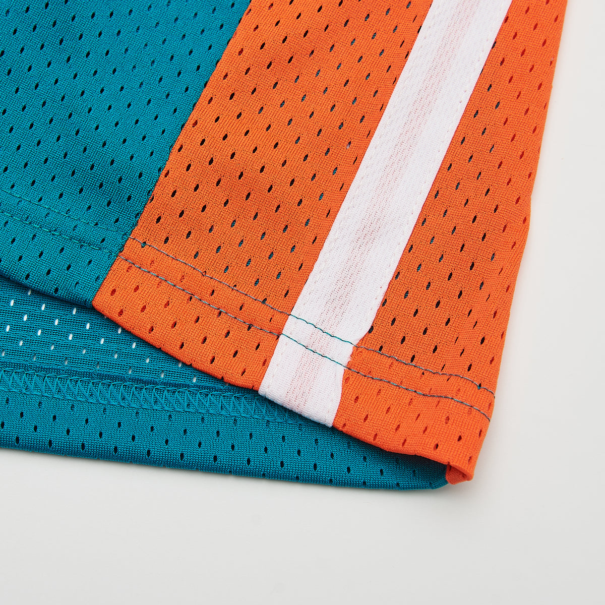 Jackie Moon #33 Semi-Pro Flint Tropics Basketball Jersey — Blue — hem detail