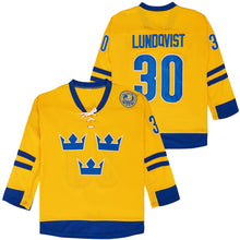 Custom Lundqvist Team Sweden Olympic Hockey Jersey