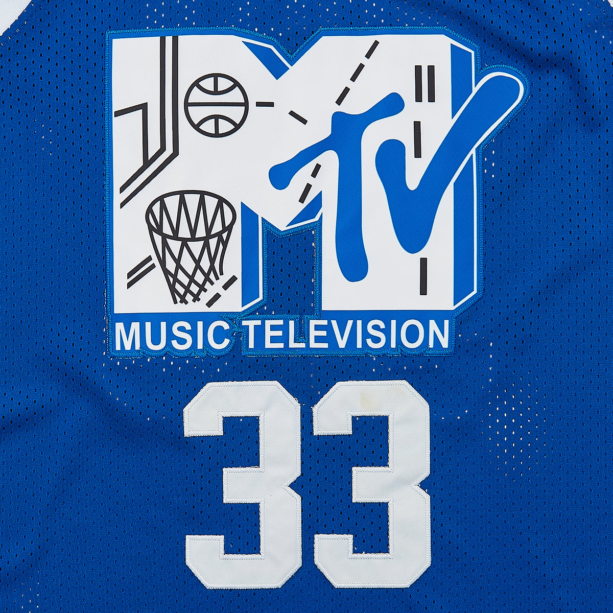 MTV Rock N' Jock #33 Smith Basketball Jersey — Blue — chest detail