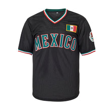Mexico #7 Black Mesh Baseball Jersey