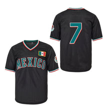 Custom Mexico 7 Black Mesh Baseball Jersey
