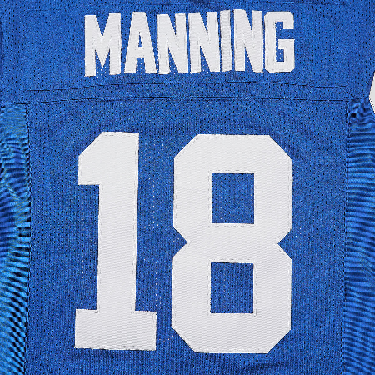 Peyton Manning #18 Indianapolis Colts Football Jersey — lettering detail