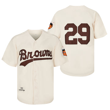 Retro #29 Satchel Paige Vintage CREAM GREY Team Baseball Jersey