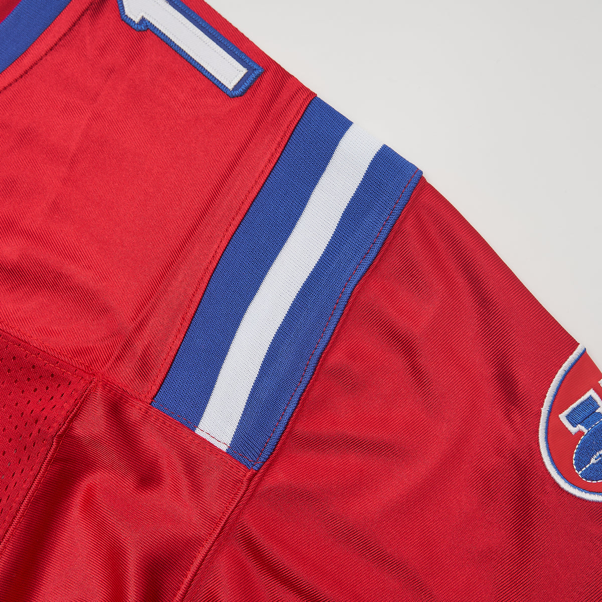 The Replacements Shane Falco #16 Washington Sentinels Football Jersey — Red — stripe detail