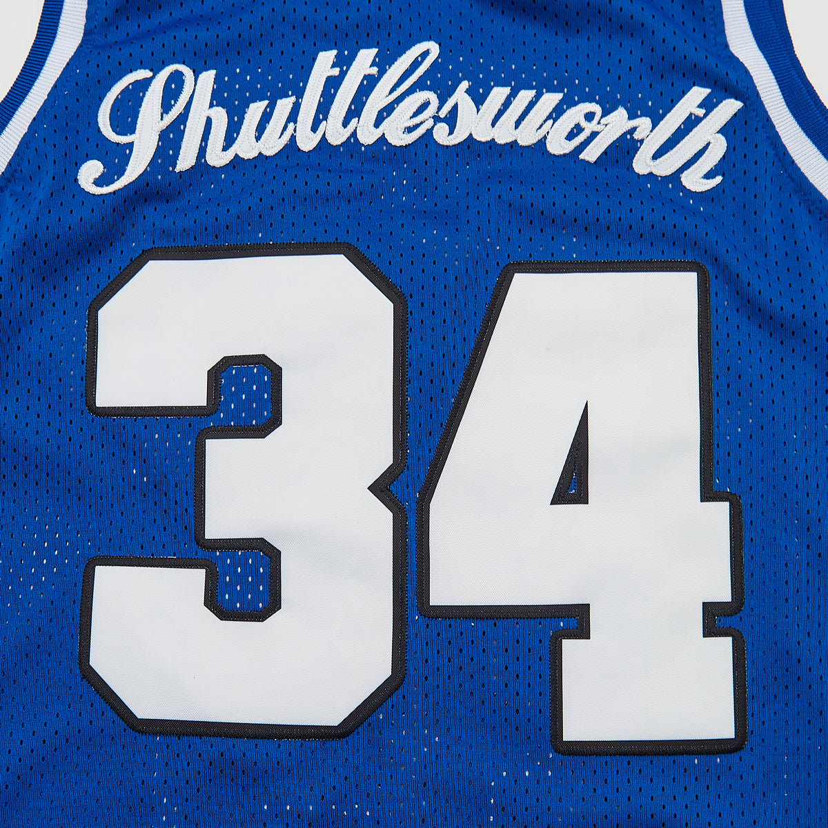 Shuttlesworth #34 Lincoln High School Basketball Jersey — lettering detail