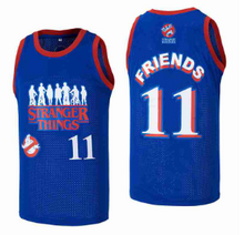 Custom Stranger Things Eleven 11 Basketball Jersey