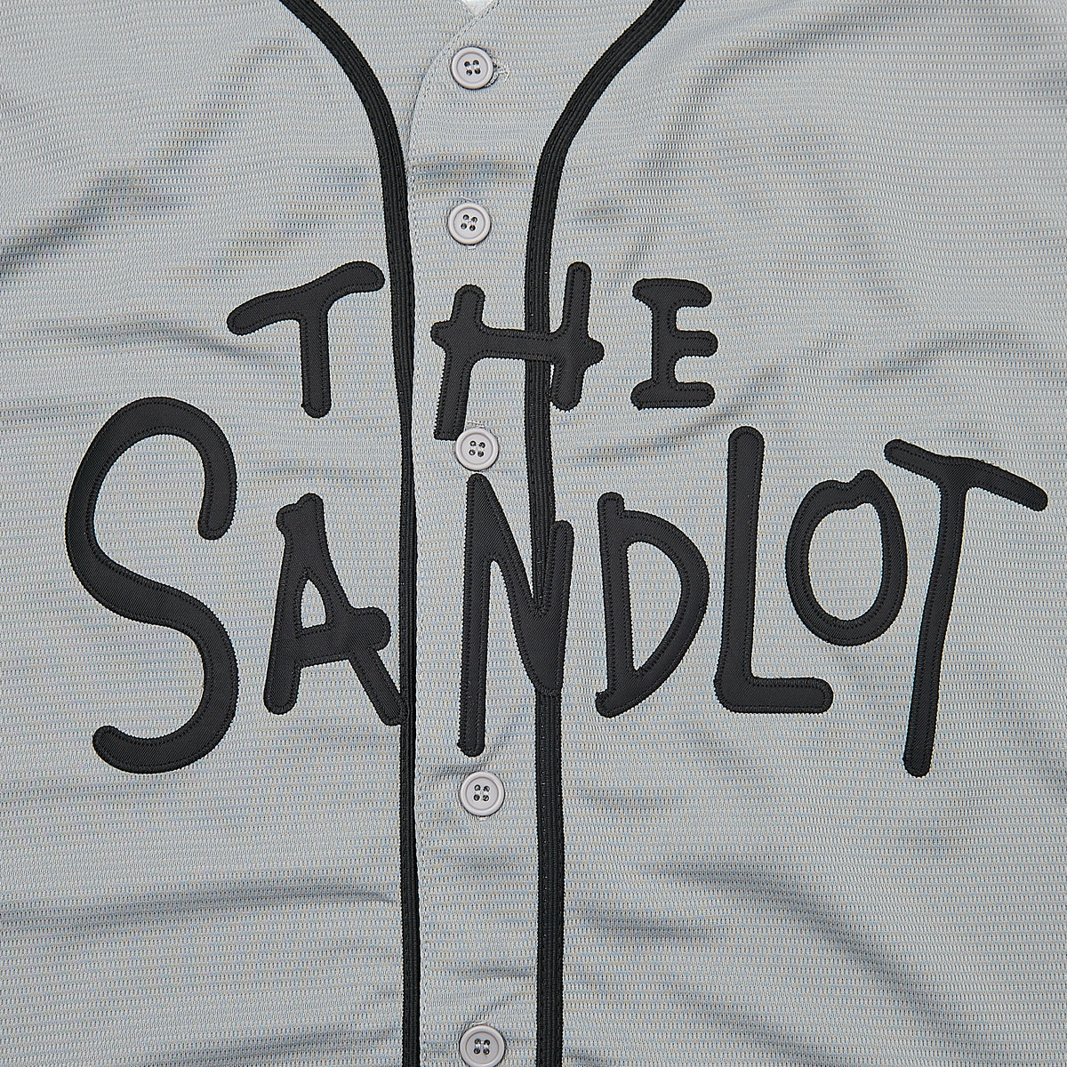 The Sandlot Baseball Jersey — Gray — chest detail