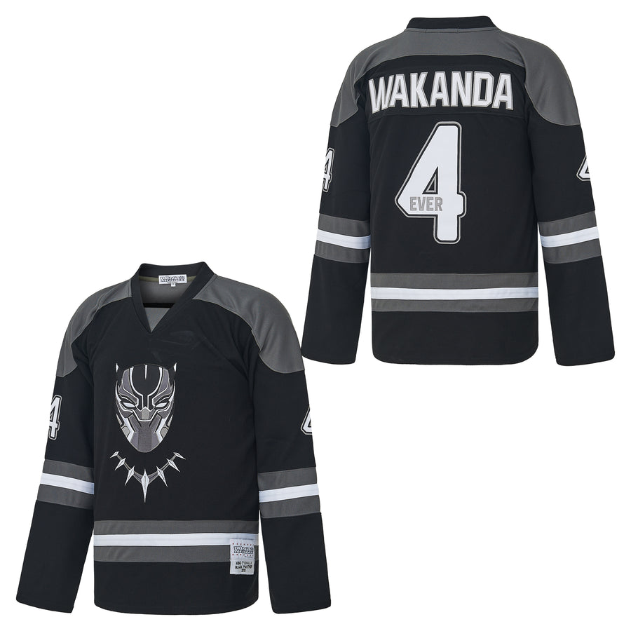 Wakanda Forever King T’CHALLA Ice #4 Hockey Jersey