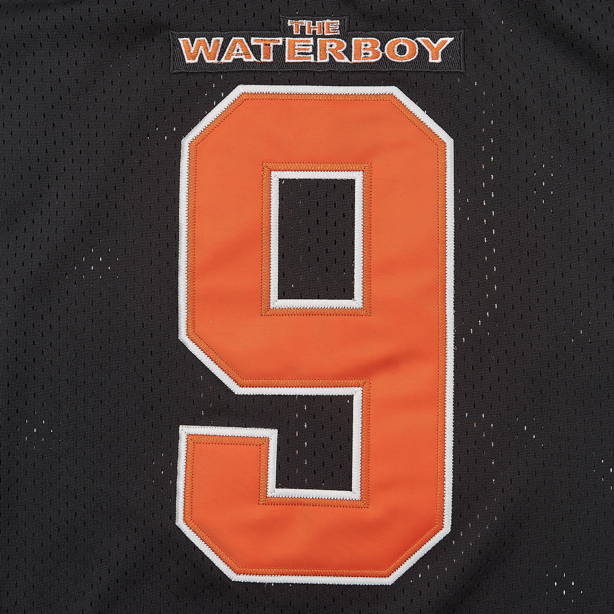 Waterboy 'Bobby Boucher' #9 Football Jersey — Black — chest detail