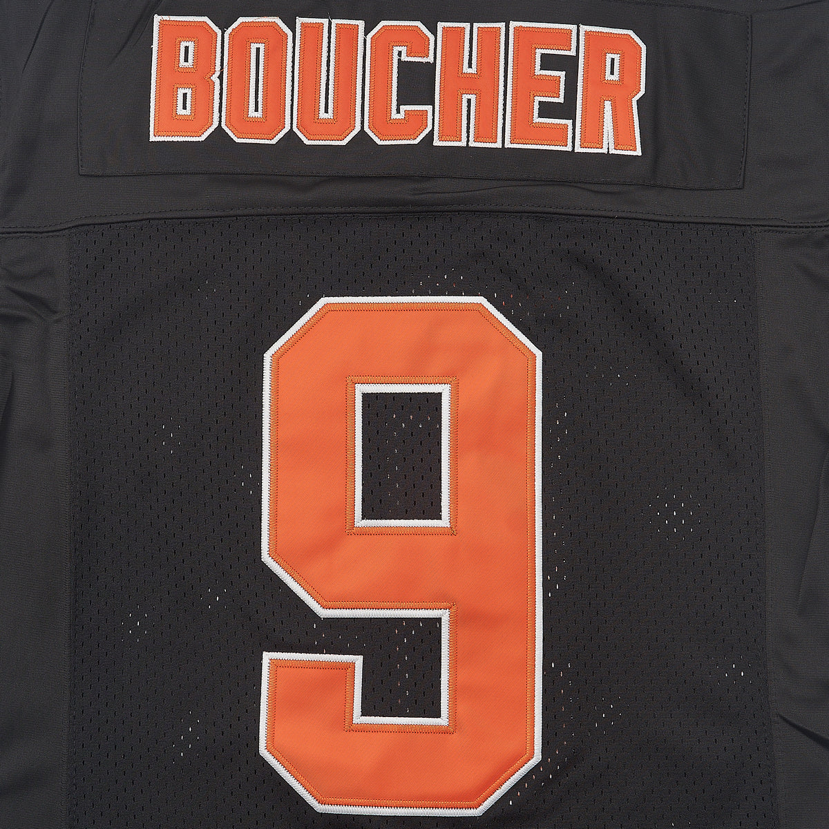 Waterboy 'Bobby Boucher' #9 Football Jersey — Black — lettering detail