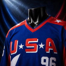 MJ-AI-CANVA-FULL-EXPORT | Charlie Conway Mighty Ducks Team USA #96 Hockey Jersey | 01