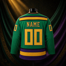 MJ-KIDS-SHORT-2000 | Custom Adam Banks Ducks Kids Hockey Jersey | Green | 02