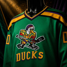 MJ-KIDS-SHORT-2000 | Custom Adam Banks Ducks Kids Hockey Jersey | Green | 03