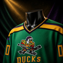 MJ-KIDS-SHORT-2000 | Custom Adam Banks Ducks Kids Hockey Jersey | Green | 05