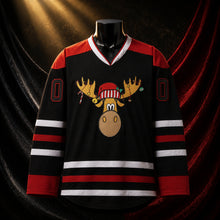 MJ-KIDS-SHORT-2000 | Custom Christmas Moose Kids Hockey Jersey | Black | 01