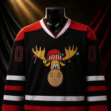 MJ-KIDS-SHORT-2000 | Custom Christmas Moose Kids Hockey Jersey | Black | 03