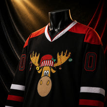 MJ-KIDS-SHORT-2000 | Custom Christmas Moose Kids Hockey Jersey | Black | 05