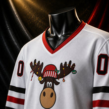 MJ-KIDS-SHORT-2000 | Custom Christmas Moose Kids Hockey Jersey | White | 05