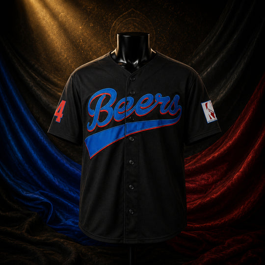 MJ-COLOR-SUPPLEMENT-1080 | Joe Cooper Milwaukee Beers Remer Baseball Jersey | Black | 01