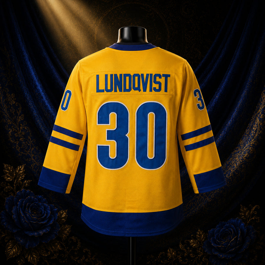 Lundqvist #30 Sweden National Team Hockey Jersey