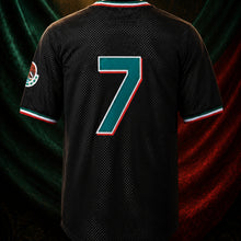 MJ-AI-CANVA-FULL-EXPORT | Mexico #7 Black Mesh Baseball Jersey | 03