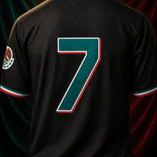 MJ-AI-CANVA-FULL-EXPORT | Mexico #7 Black Mesh Baseball Jersey | 05