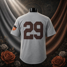 MJ-COLOR-SUPPLEMENT-1080 | Retro #29 Satchel Paige Vintage CREAM GREY Team Baseball Jersey | Grey | 02