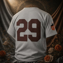MJ-COLOR-SUPPLEMENT-1080 | Retro #29 Satchel Paige Vintage CREAM GREY Team Baseball Jersey | Grey | 04