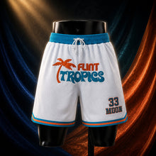 MJ-KIDS-SHORT-2000 | The Moon Flint Tropics Basketball Shorts | White | 01