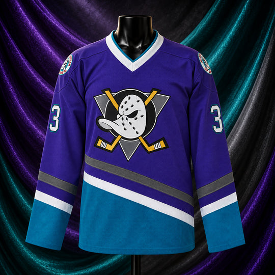 Anaheim Mighty Ducks #33 Greg Goldberg Movie Hockey Jersey
